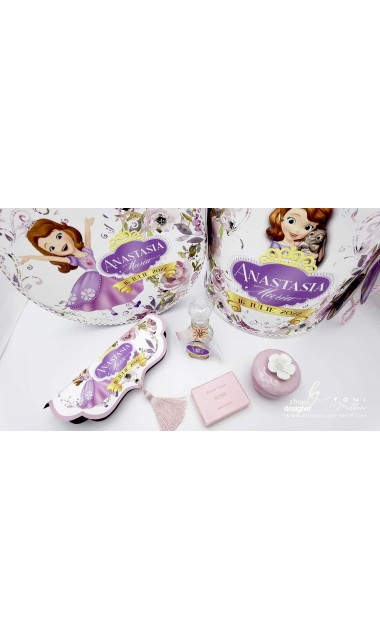 Trusou botez mov cu printese si flori Printesa Sofia 10